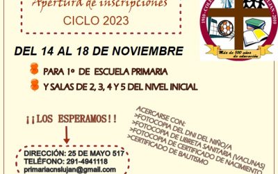 El Colegio Nuestra Señora de Luján abre las inscripciones para Primaria y Nivel Inicial