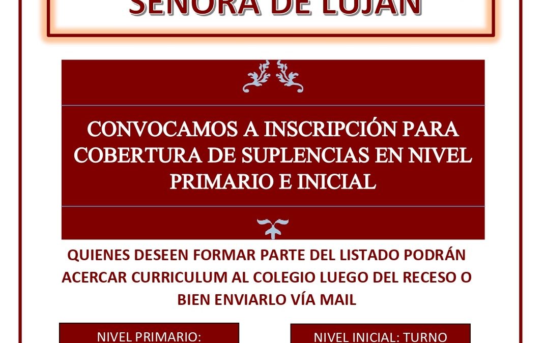 El CNSL convoca a inscripción para cobertura de suplencias en nivel inicial y primario